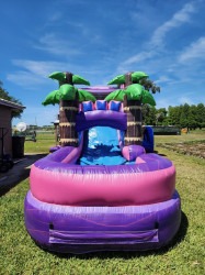 Resized 20240408 122228 1712678260182 1719174981 Mega Tropical Purple Bounce House W/Slide Combo